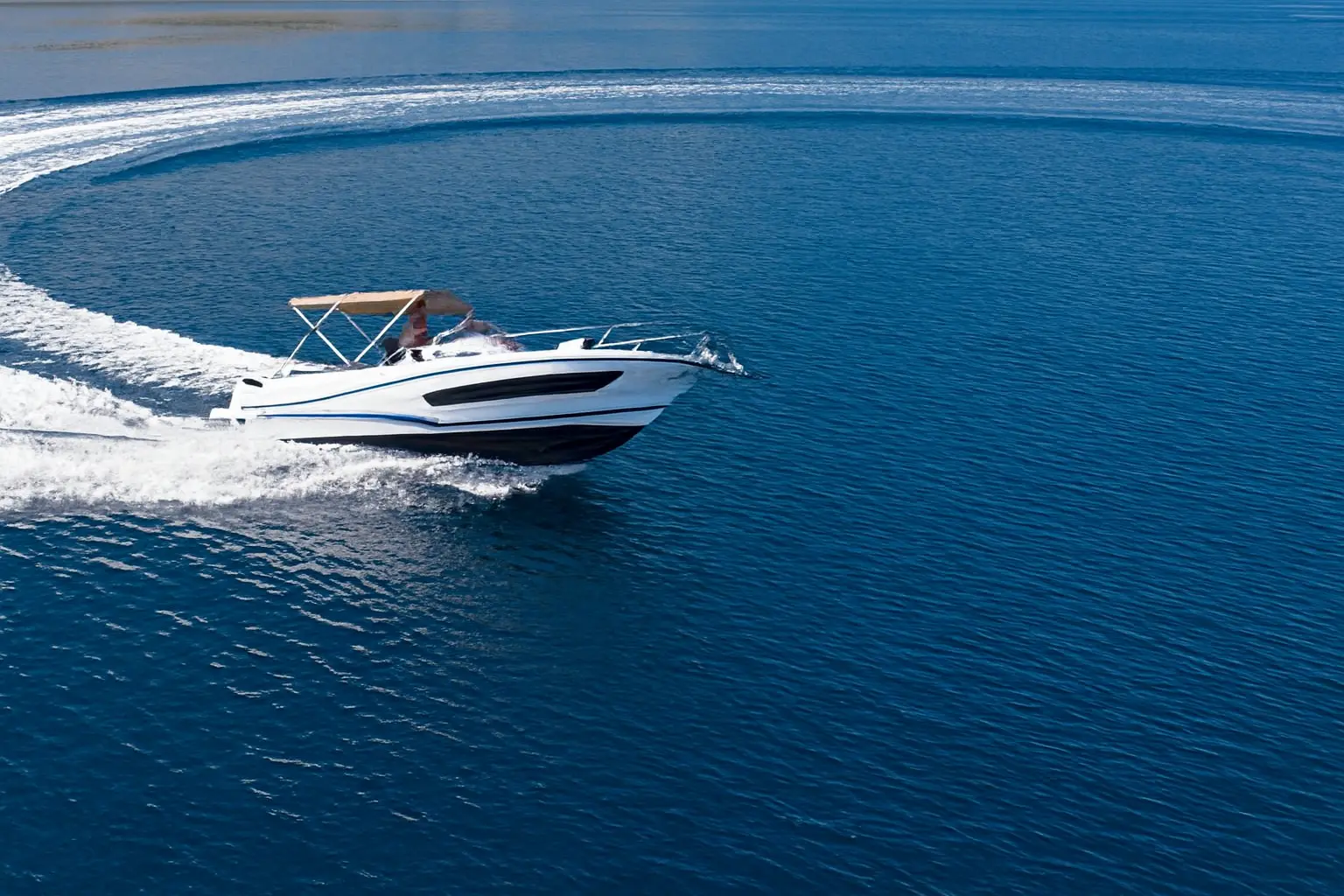 boat on the blue sea